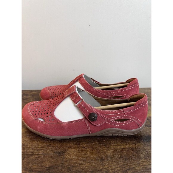 Earth Origins Swirl Pink Suede Mary Jane Shoe Hook & Loop Strap Women's US 9 - Picture 6 of 13